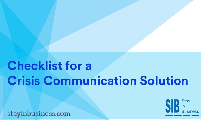 Checklist for a Crisis Communication Solution