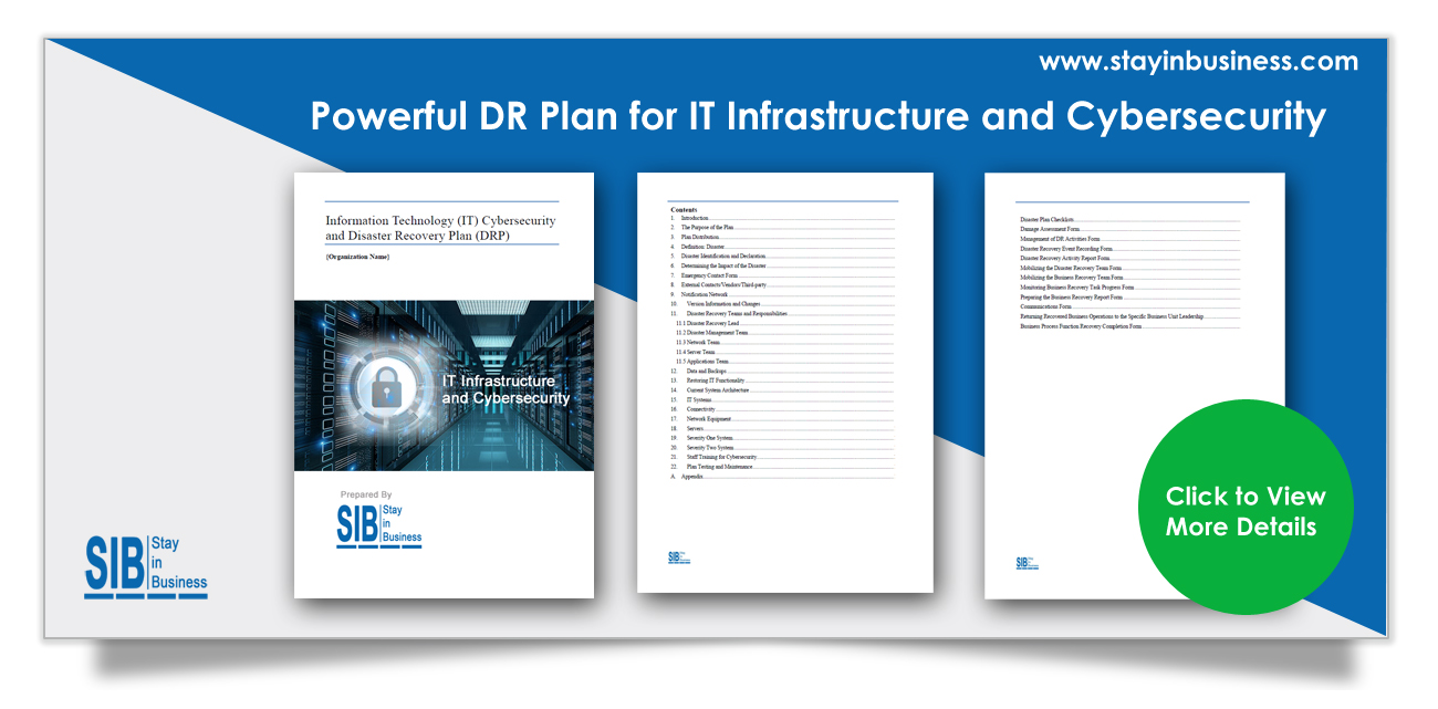 Powerful DR Plan for IT Infrastructure and Cybersecurity Template